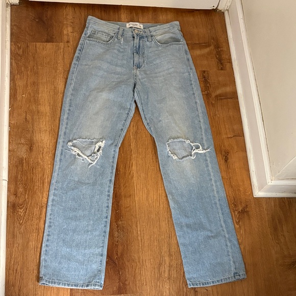 Just Black Denim - Just Black Women's Light Blue Ripped Straight Leg Jeans Size 26